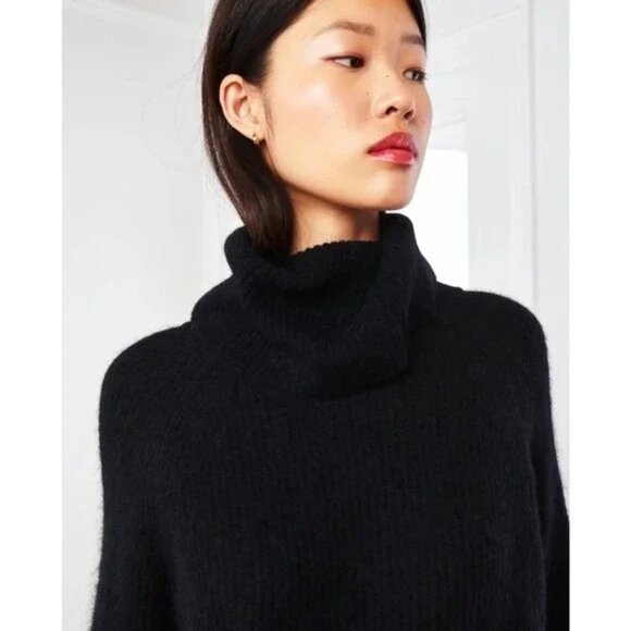 Quince Baby Alpaca-Wool Turtleneck Small Black New - Picture 1 of 4